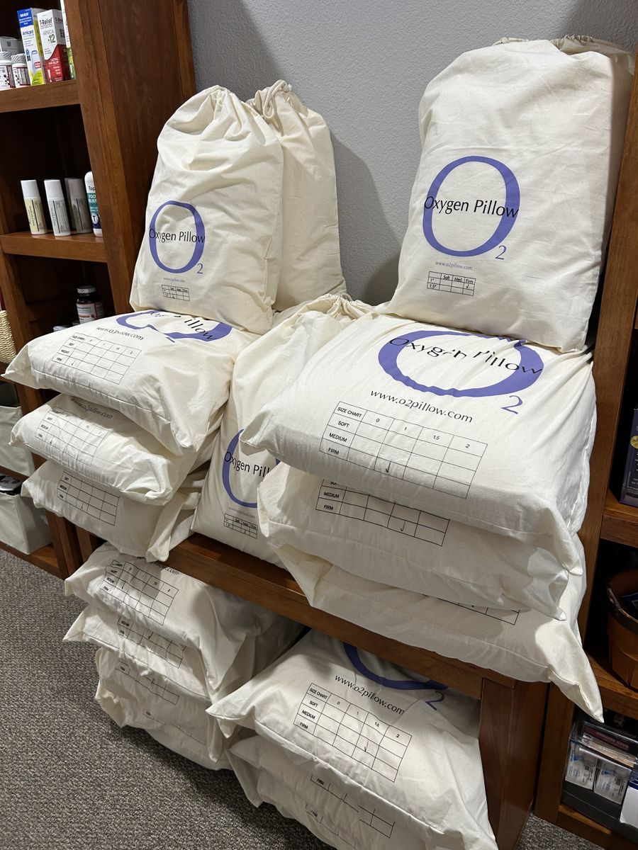 Oxygen Pillows available for custom fitting at Diablo Chiropractic